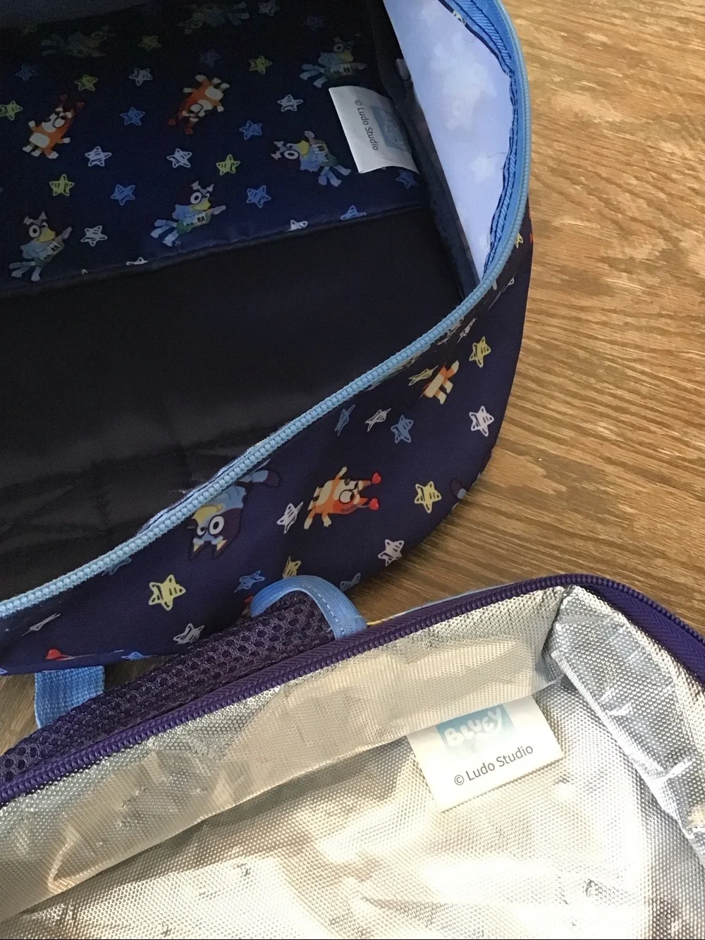 Bluey backpack full size, and lunch box
